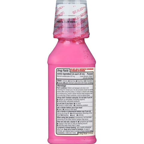 Foster & Thrive Stomach Relief Liquid for Nausea, Heartburn, Indigestion, Upset Stomach, and Diarrhea - Fast Relief for 5 Symptoms, Antidiarrheal, Bismuth Subsalicylate 525 mg, Original, 8 Oz
