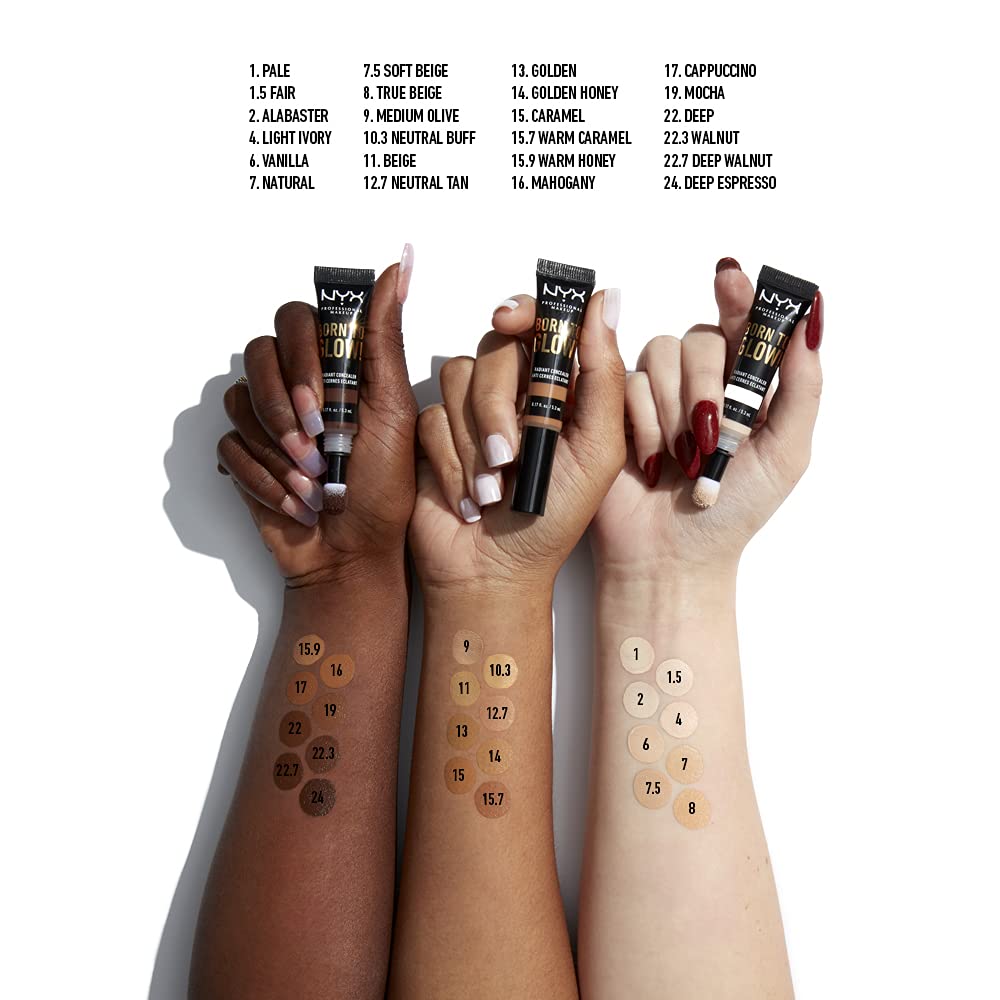 NYX PROFESSIONAL MAKEUP Born To Glow Radiant Concealer, Medium Coverage - Pale