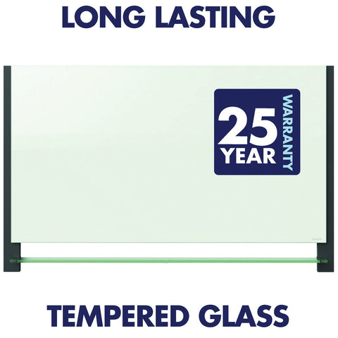 Quartet Glass Whiteboard, Magnetic Dry Erase White Board, 85" x 48", Wide Format with Invisible Mount, Black Aluminum Frame, Evoque (G8548BA)