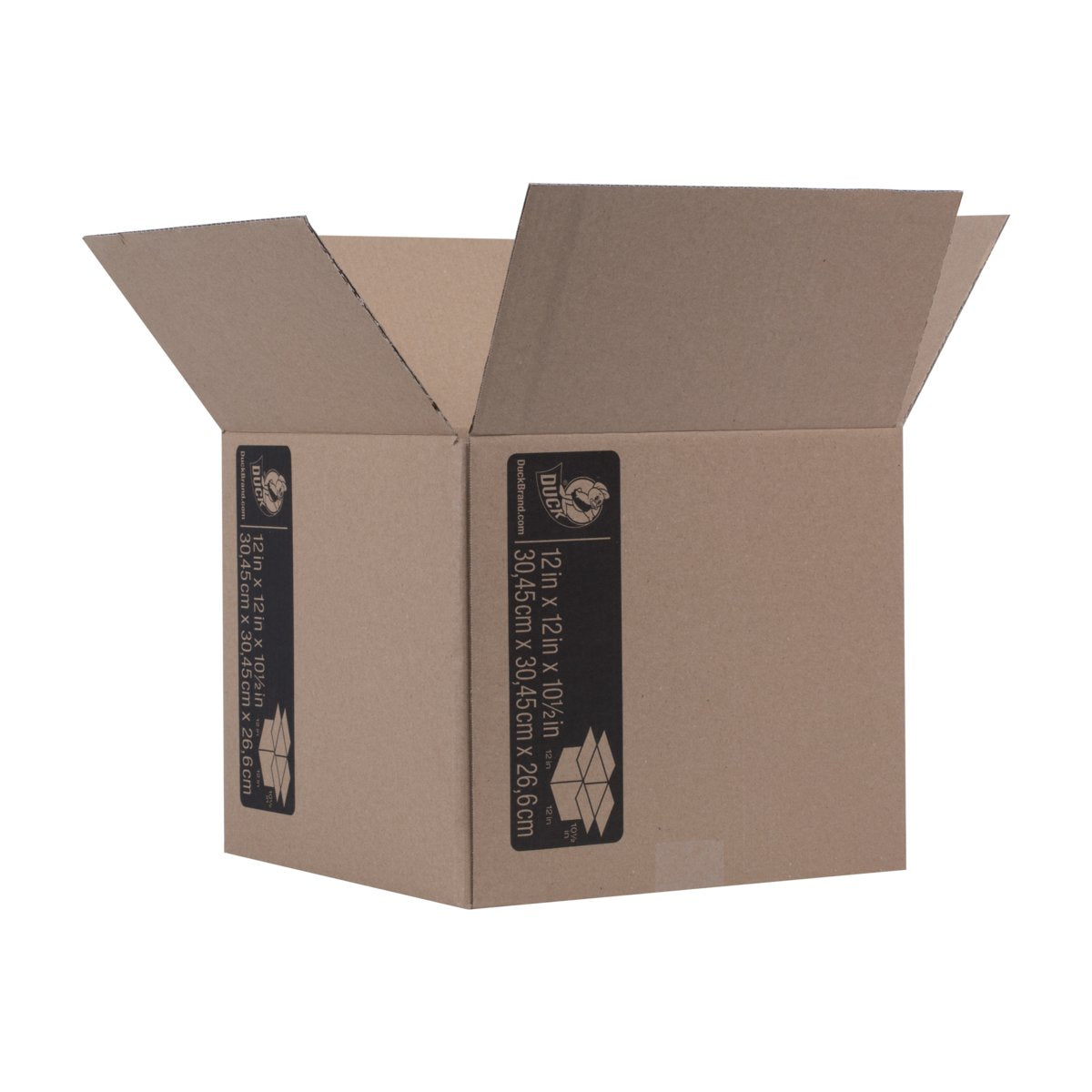 Duck Brand Kraft Corrugated Shipping Boxes, 12" x 12" x 10.5", Brown, 6-Pack (281503)