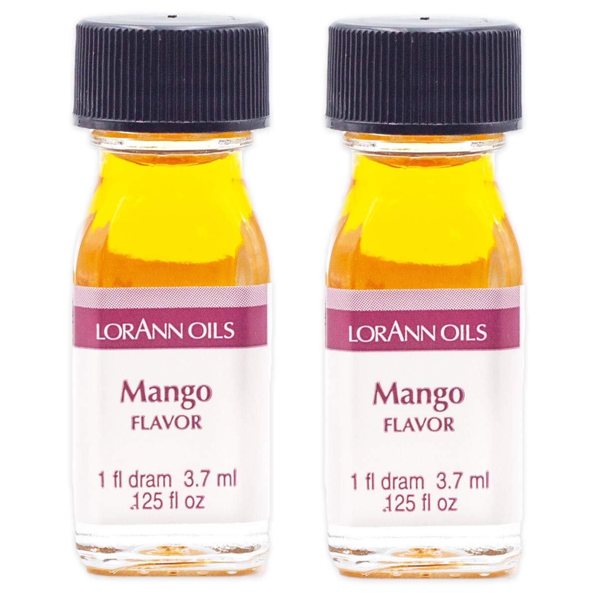 LorAnn Oils Super Strength Flavoring - Used For Candy Making, Flavoring, Baking, Hard Candy, & Flavor Oils - Bold, Natural Flavors 4X Stronger Than Extracts - Mango, Pack of 2, 0.125 fl oz