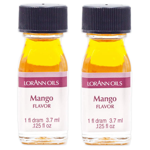 LorAnn Oils Super Strength Flavoring - Used For Candy Making, Flavoring, Baking, Hard Candy, & Flavor Oils - Bold, Natural Flavors 4X Stronger Than Extracts - Mango, Pack of 2, 0.125 fl oz