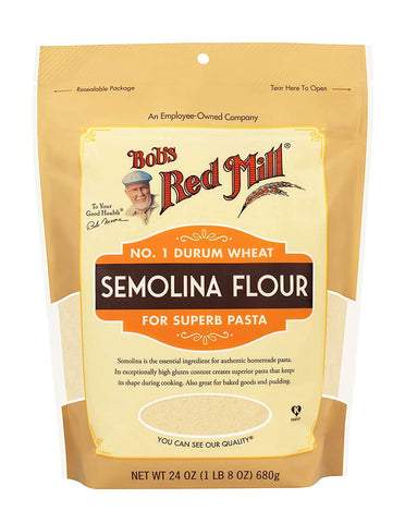 Bob's Red Mill Semolina Pasta Flour, 24oz (Pack of 1) - Vegan, Kosher