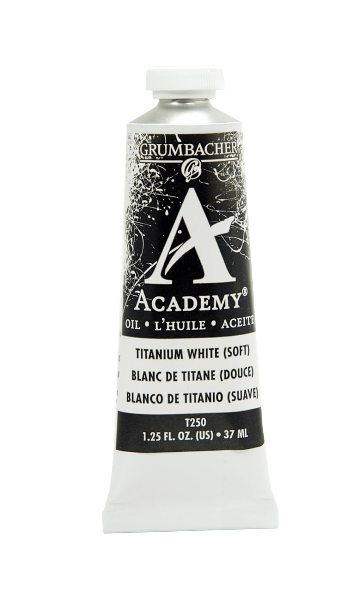 Grumbacher Academy Oil Paint, 37ml/1.25 Ounce, Titanium White Soft (T250)