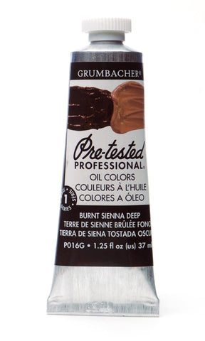 Grumbacher Pre-Tested Oil Paint, 37ml/1.25 Ounce, Burnt Sienna Deep (P016G)