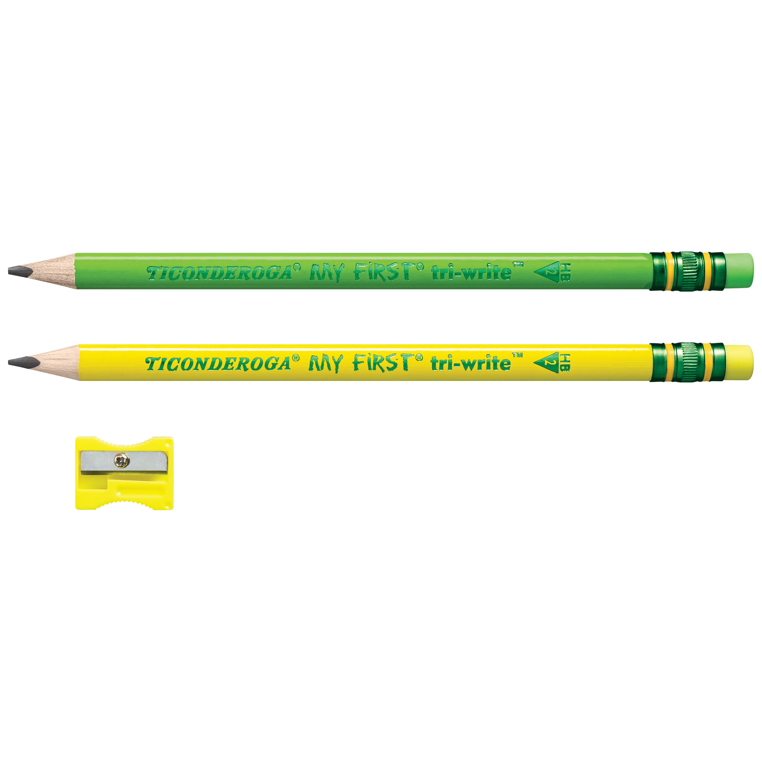 Ticonderoga My First Tri-Write Wood-Cased Pencils, Neon Assorted, 2 Count