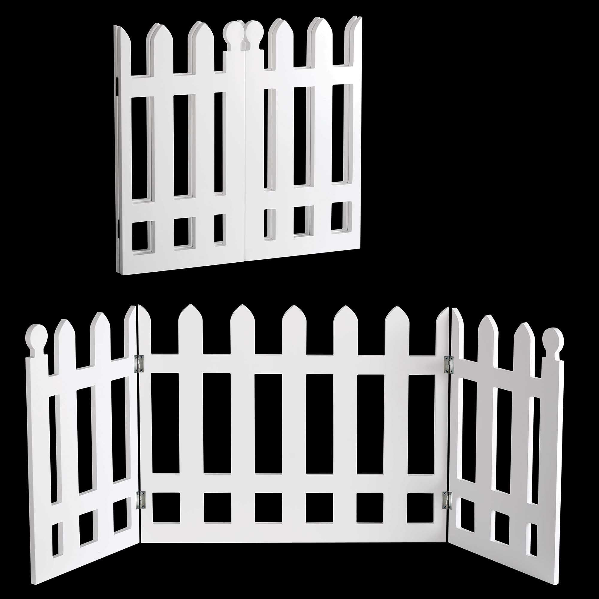 White Picket Fence Folding Pet Gate