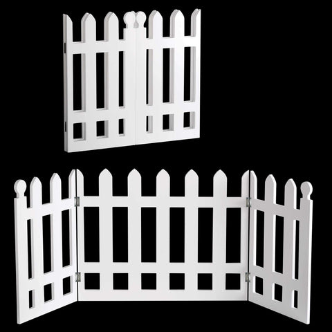 White Picket Fence Folding Pet Gate