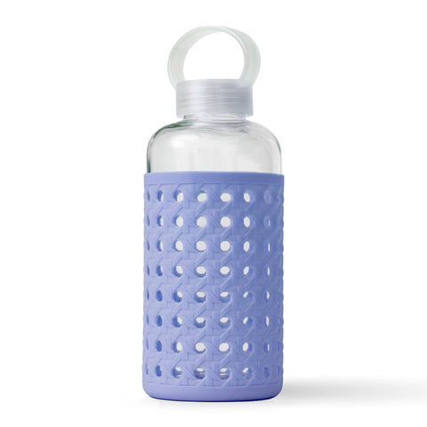 Apana Yoga Glass Water Bottles BPA Free Non Slip Sleeve Leak Proof Lid Reusable 19 Oz and 32 Oz Sports Water Bottle Wide Mouth Lid Portable Hydration Tumbler
