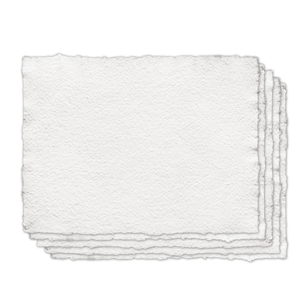Indigo Artpapers 18" x 24" 100% Cotton Handmade Paper for Mixed Media, 200 GSM, 5 Sheets/Pack (CO2001824MM)
