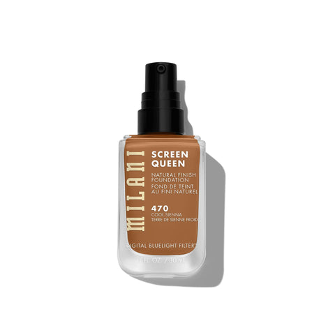 Milani Screen Queen Liquid Foundation Makeup - Cruelty Free Foundation With Digital Bluelight Filter Technology (Cool Sienna)