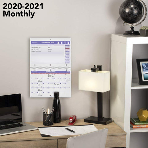 Academic Calendar 2020-2021, AT-A-GLANCE Desk & Wall Calendar, 8" x 11", Small, Wirebound, Plan-A-Month (SK1616)