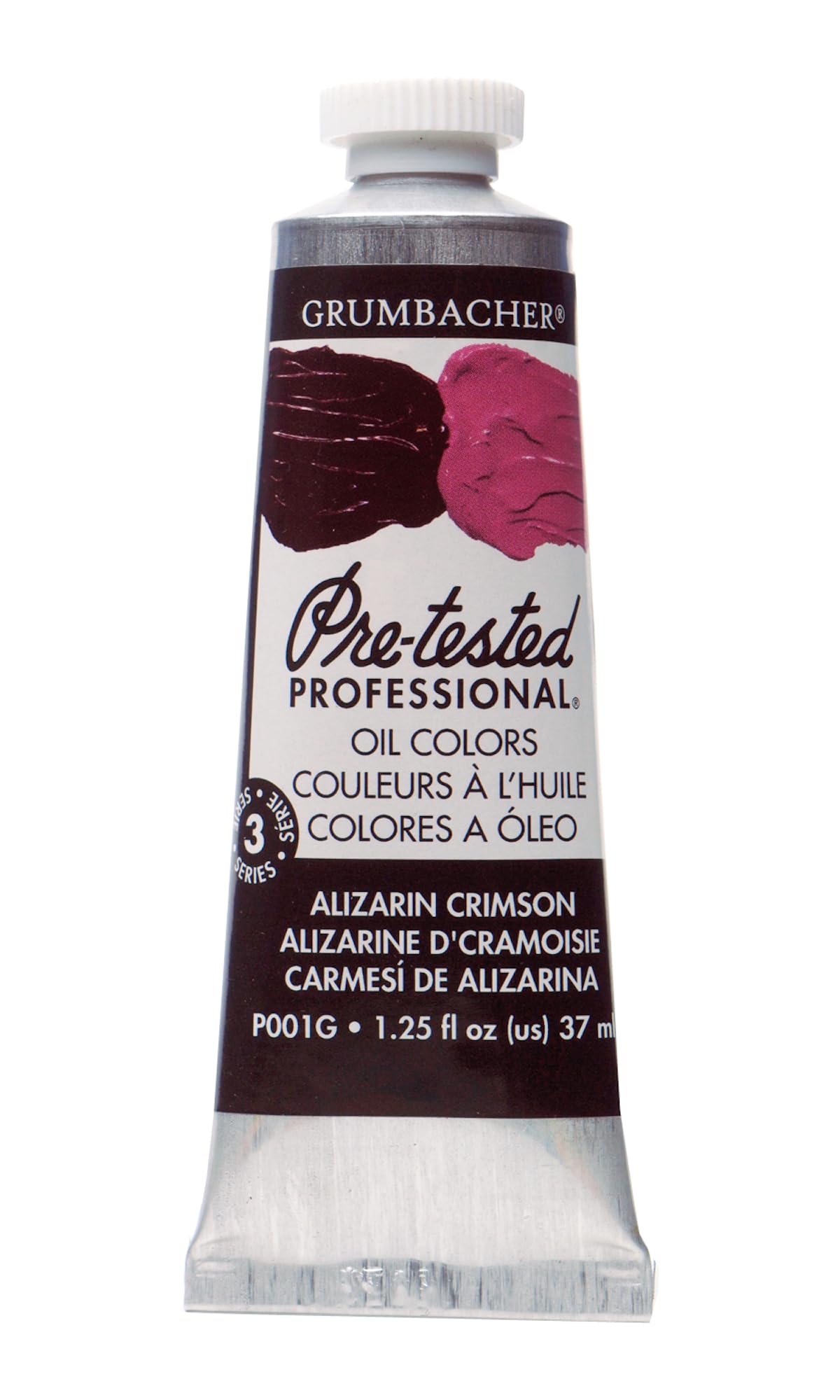 Grumbacher Pre-Tested Oil Paint, 37ml/1.25 Ounce, Alizarin Crimson (P001G)