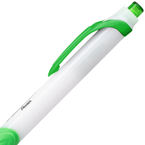 Pentel GlideWrite Ballpoint Pen with TechniFlo Ink, (1.0mm) Medium Line, Lime Green Ink, Box of 12 (BX910-K)