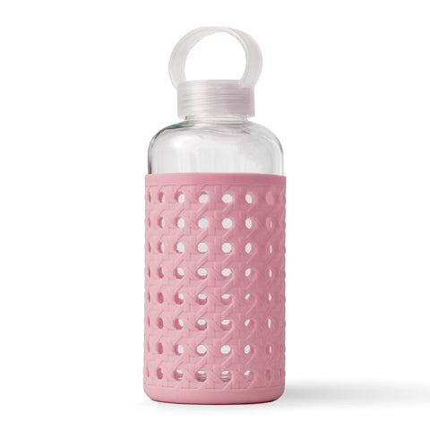 Apana Yoga Glass Water Bottles BPA Free Non Slip Sleeve Leak Proof Lid Reusable 19 Oz and 32 Oz Sports Water Bottle Wide Mouth Lid Portable Hydration Tumbler