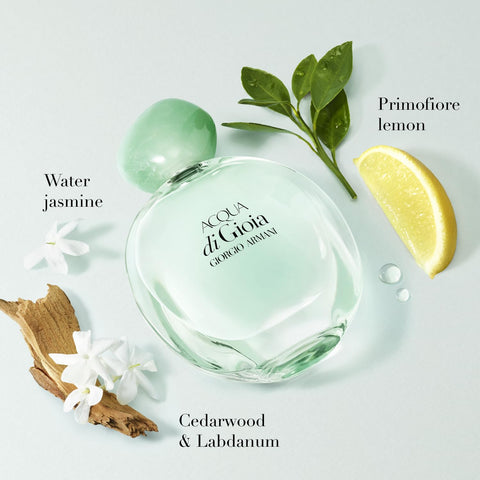 Armani Beauty – Acqua di Gioia – Eau de Parfum – Floral Fruity Fragance for Women – Primofiore Lemon, Water Jasmine, Cedarwood Notes - 1.6Fl Oz