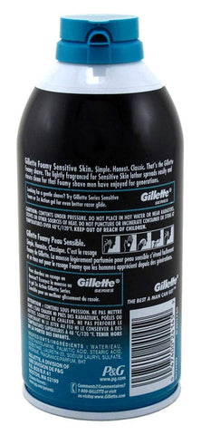 Gillette Foamy Shave Foam Sensitive 11 Ounce (325ml) (2 Pack)