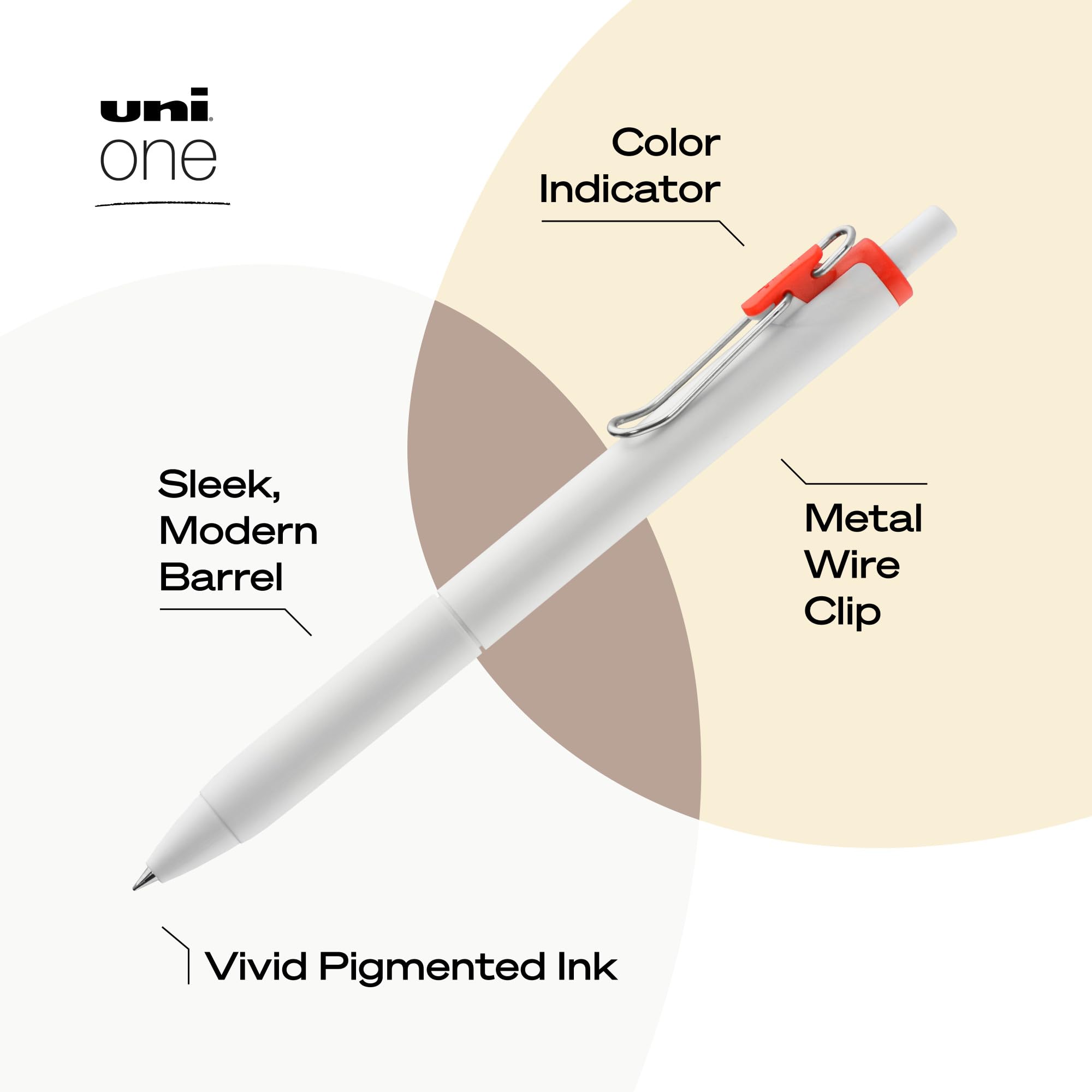 uniball one Retractable Gel Pens, Medium Point (0.7mm), Assorted Ink, 8 Pack