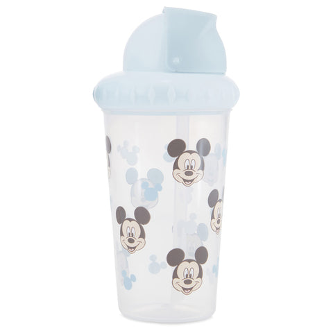 Disney Toddler Sippy Cups for Boys and Girls | 10 Ounce Sippy Cup Pack of Two with Straw and Lid | Durable Blue Leak Proof Travel Water Bottle for Toddlers