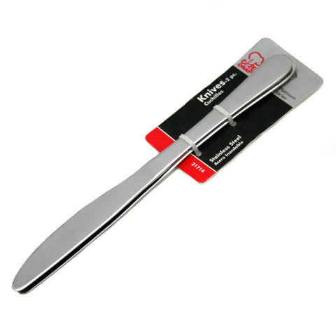 Chef Craft Butter Knife Set, 9.25 inch 2 Piece, Stainless Steel (Model: 21714)
