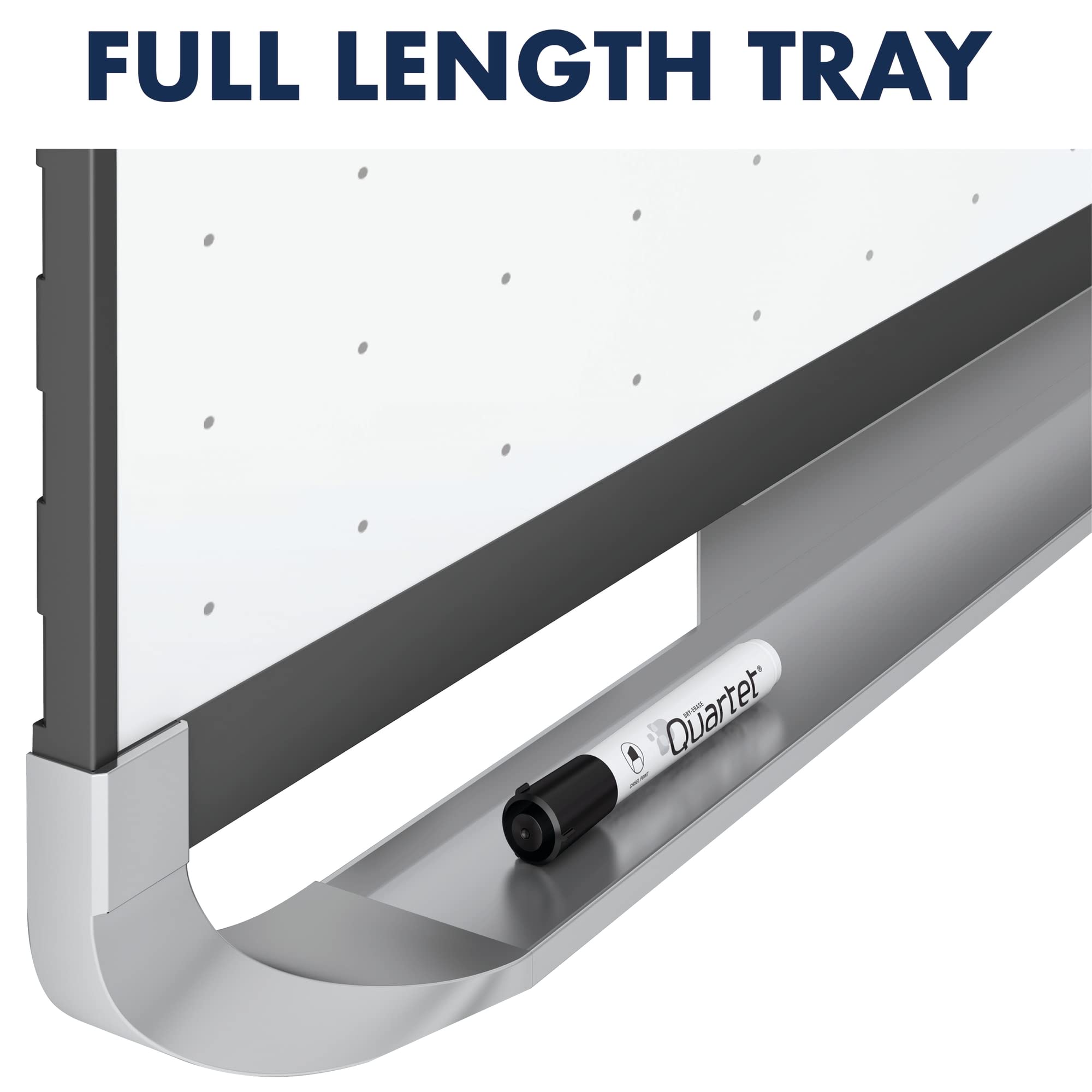 Quartet Magnetic Whiteboard, White Board, Dry Erase Board, 8' x 4', Graphite Finish Frame, Prestige 2 Total Erase (TEM548G)