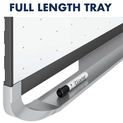Quartet Magnetic Whiteboard, White Board, Dry Erase Board, 8' x 4', Graphite Finish Frame, Prestige 2 Total Erase (TEM548G)
