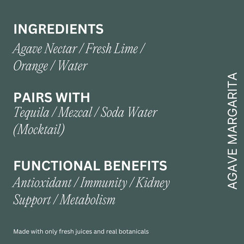Withco Agave Margarita Cocktail Mixer Makes 10 Drinks with Fresh Lime, Orange - Just add Tequila or Mezcal or drink as a mocktail with soda water