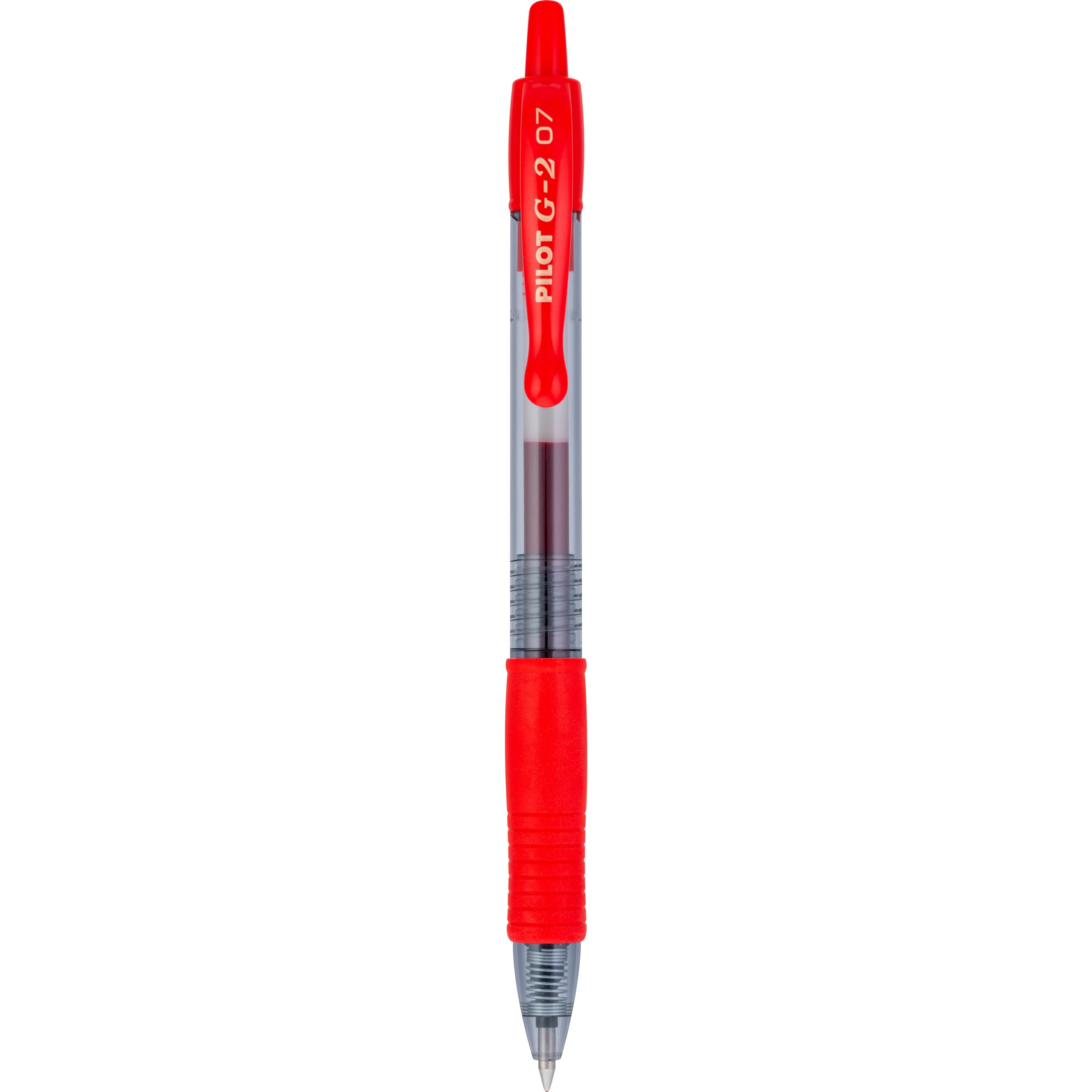 Pilot G2 Premium Gel Roller Pens, Fine Point 0.7 mm, Red Pens, Pack of 12 - Ideal for School, Journaling & Office Writing