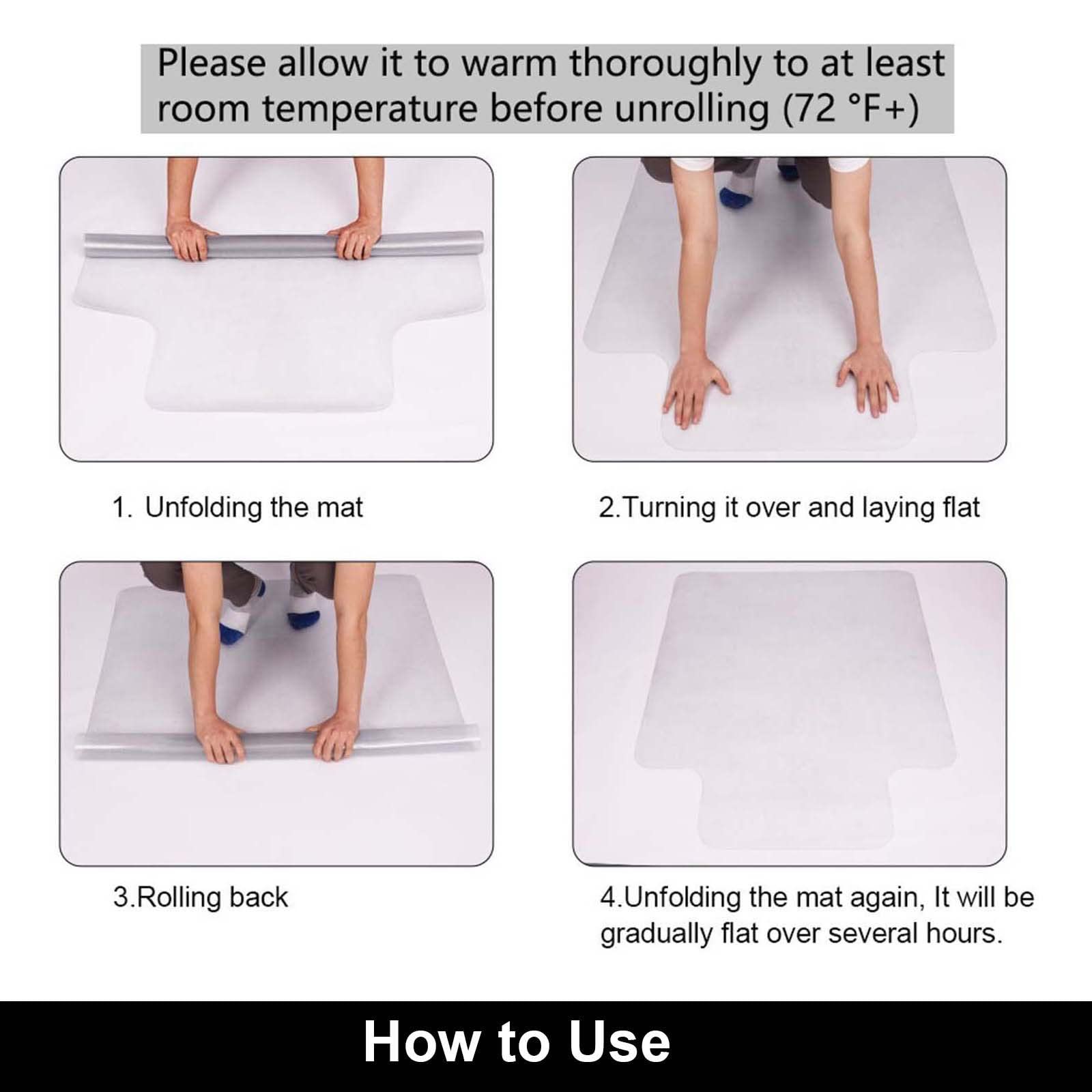 AiBOB Office Chair Mat for Hardwood Floor, 36 X 48 inches, Hard Floor Chair Mats Under Computer Desk, Easy Glide for Rolling Chairs