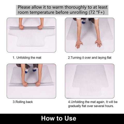 AiBOB Office Chair Mat for Hardwood Floor, 36 X 48 inches, Hard Floor Chair Mats Under Computer Desk, Easy Glide for Rolling Chairs