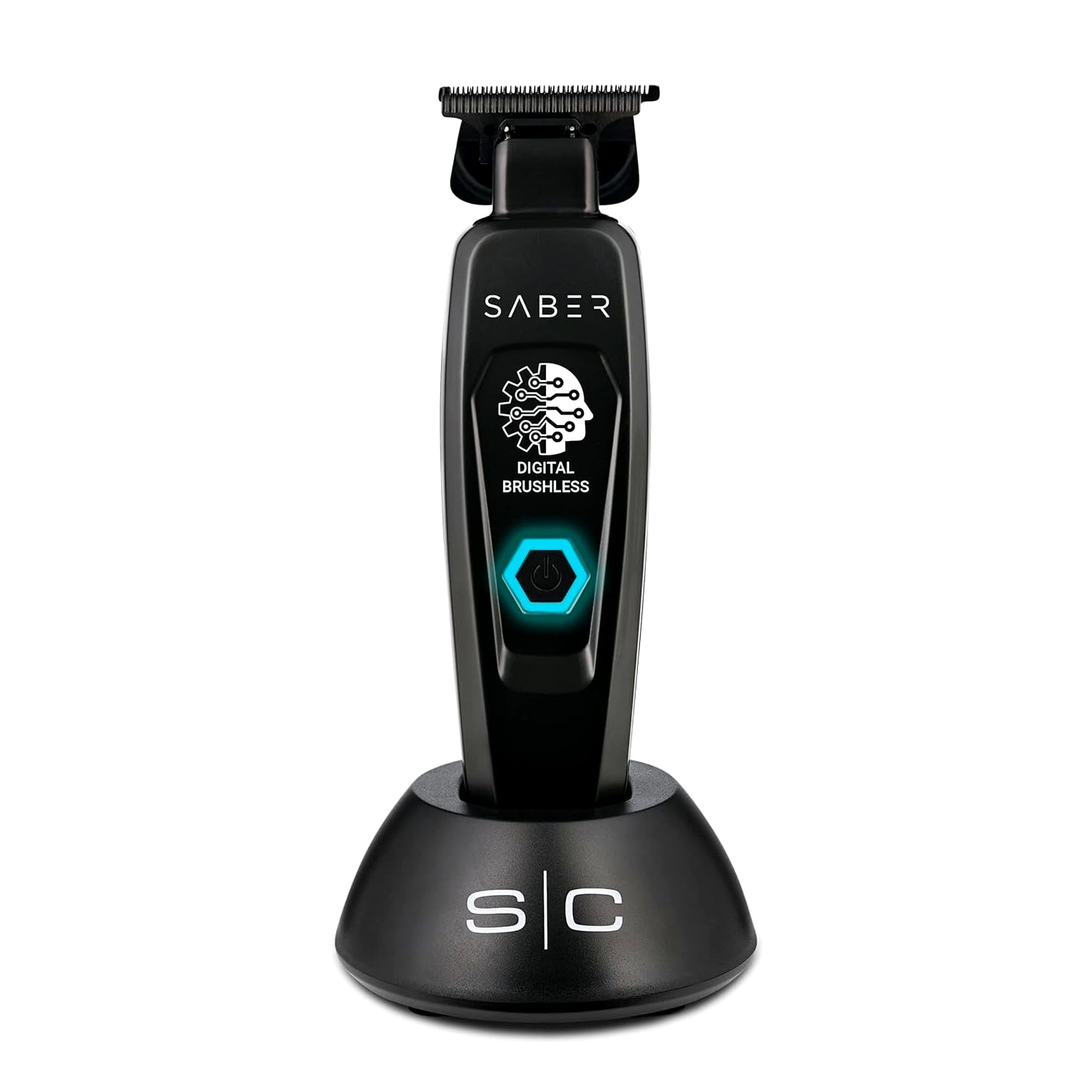 Stylecraft Saber Professional Full Metal Body Digital Brushless Motor Cordless Hair Trimmer (Black)