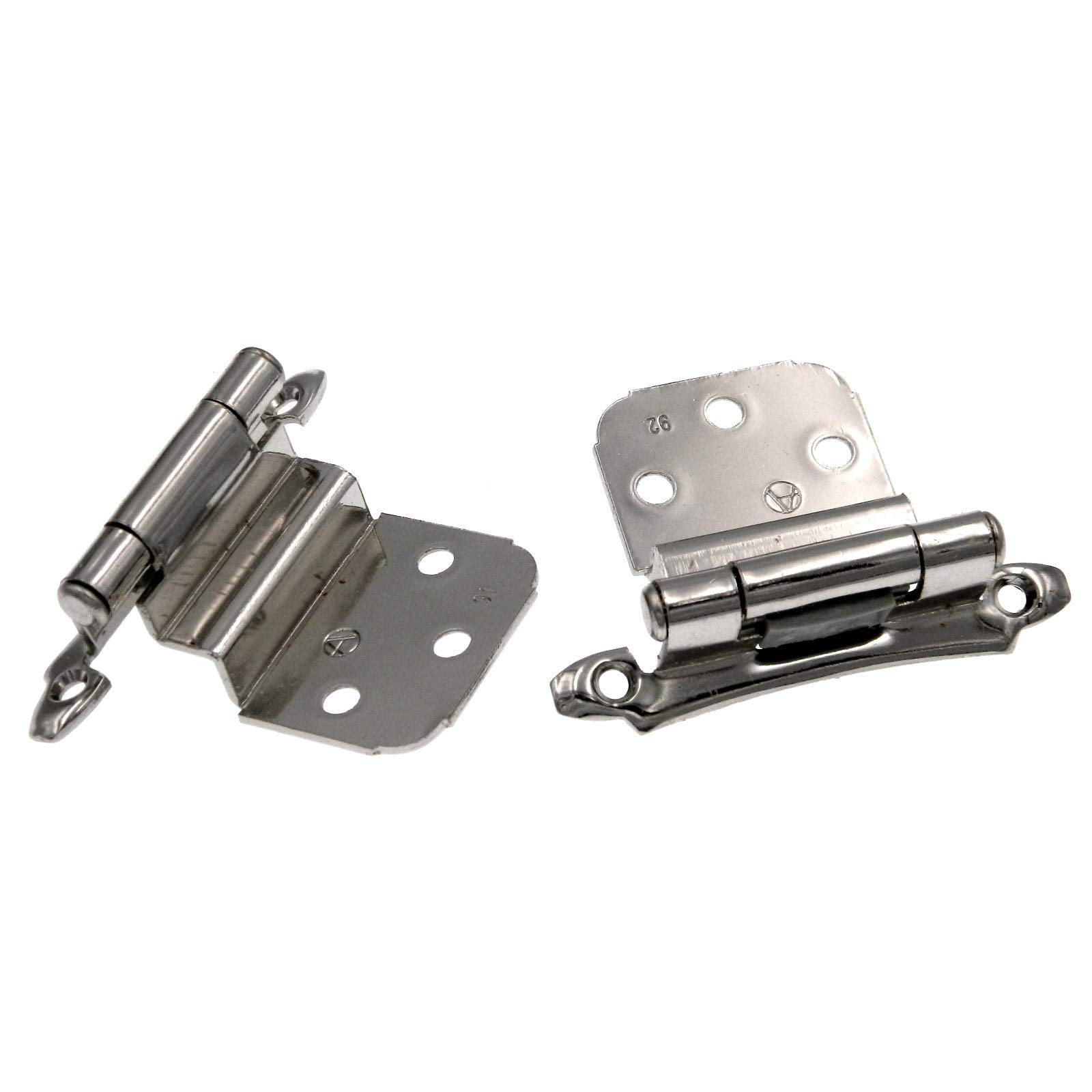 Amerock | Cabinet Hinge | 3/8 inch (10 mm) Inset | Polished Chrome | 2 Pack | Self-Closing | Face Mount | Cabinet Door