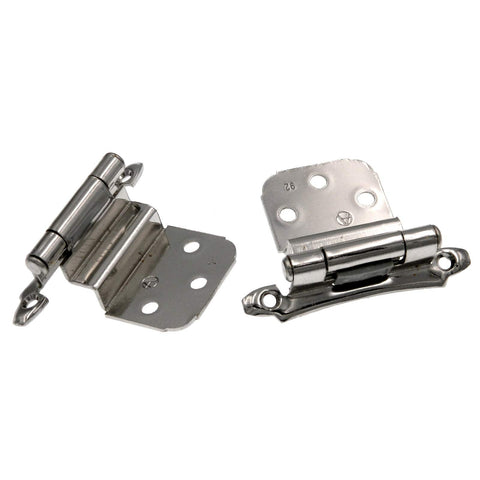 Amerock | Cabinet Hinge | 3/8 inch (10 mm) Inset | Polished Chrome | 2 Pack | Self-Closing | Face Mount | Cabinet Door