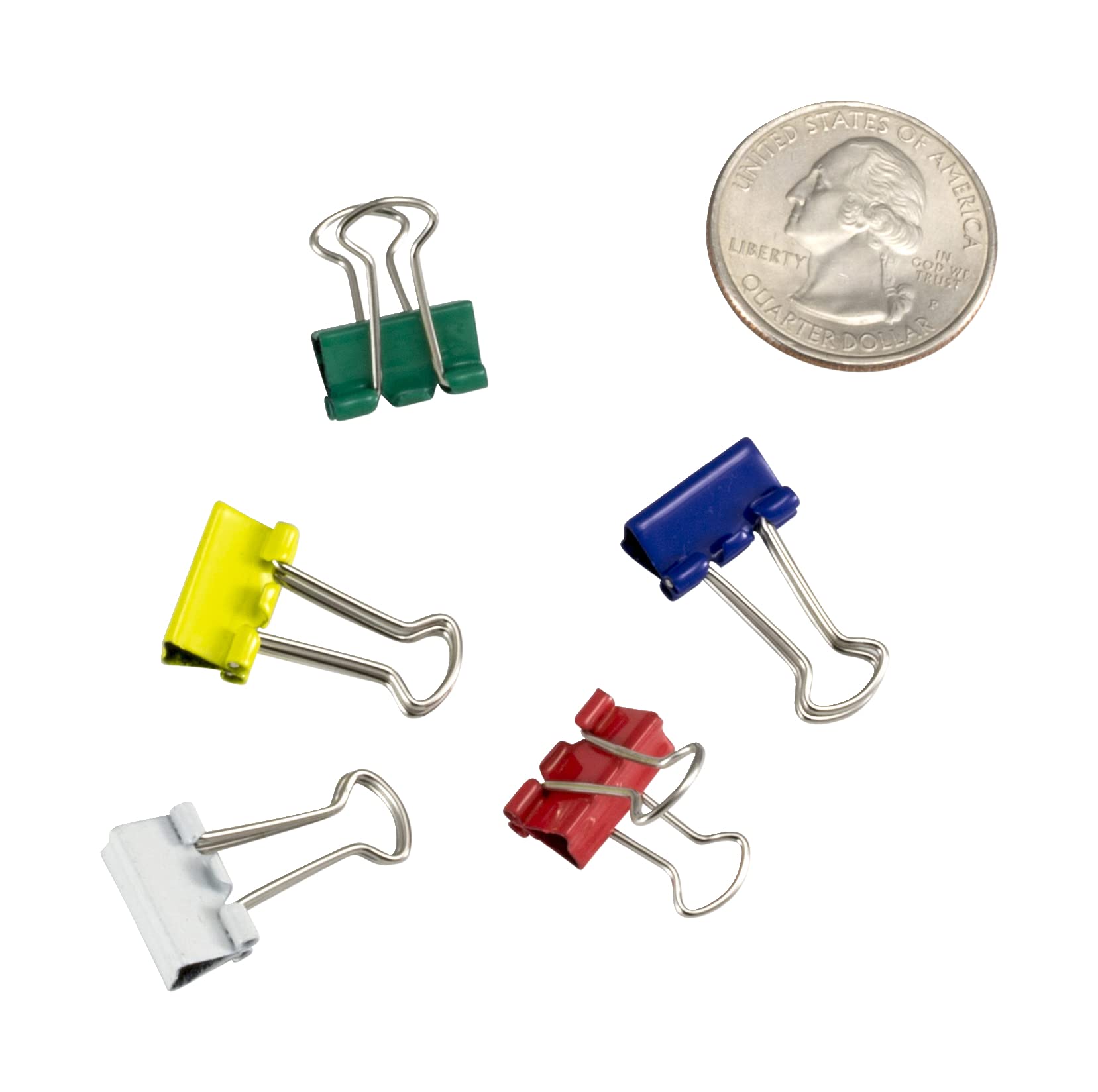 Officemate Micro Binder Clips, Assorted Colors, 100 Clips per Tub (31023)