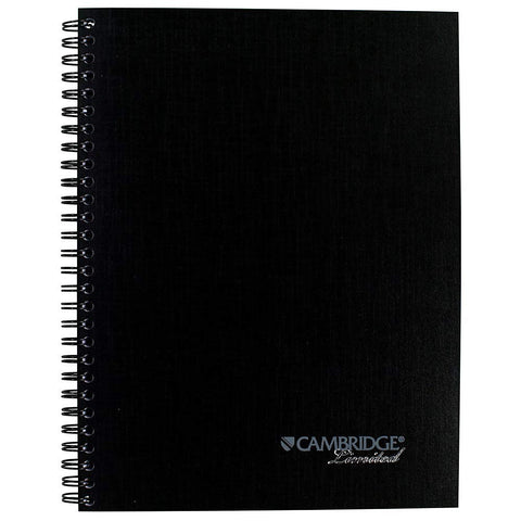 Cambridge 06122 Action Planner Side Bound Business Notebook, 7 1/2 x 9 1/2, Black, 80 Sheets