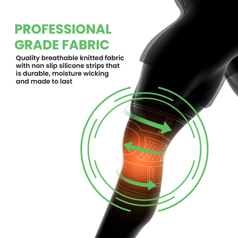 TechWare Pro Knee Brace for Women & Men - Knee Compression Sleeve for Knee Pain, Knee Support. Knee Brace for Meniscus Tear, ACL, and Arthritis with Side Stabilizers & Gel Pads (Black/Gray XLarge)