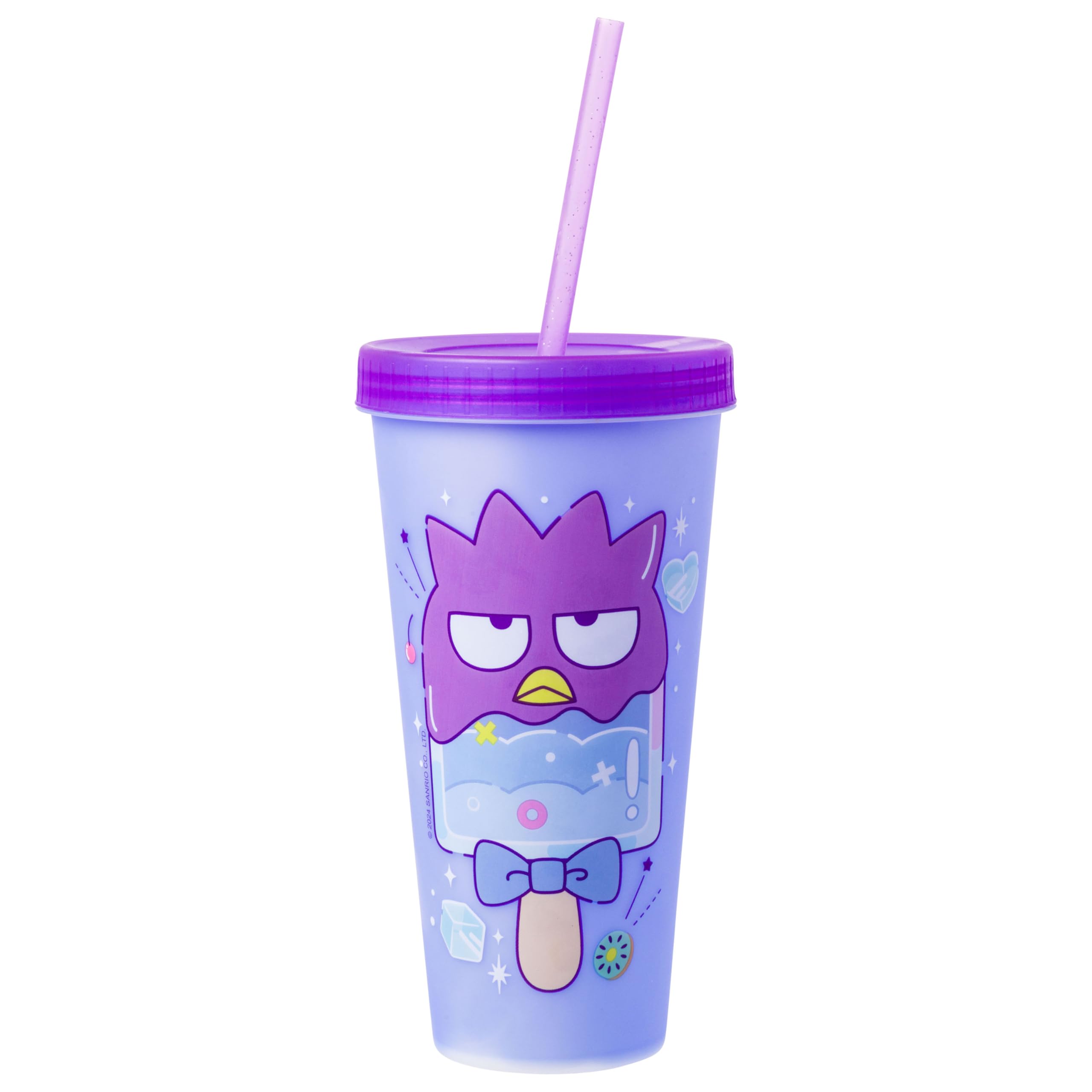 Silver Buffalo Sanrio Hello Kitty and Friends 4 Pack Color Changing Plastic Tumblers Featuring Hello Kitty, My Melody, Badtz Maru, and Cinnamoroll, 24 Ounce