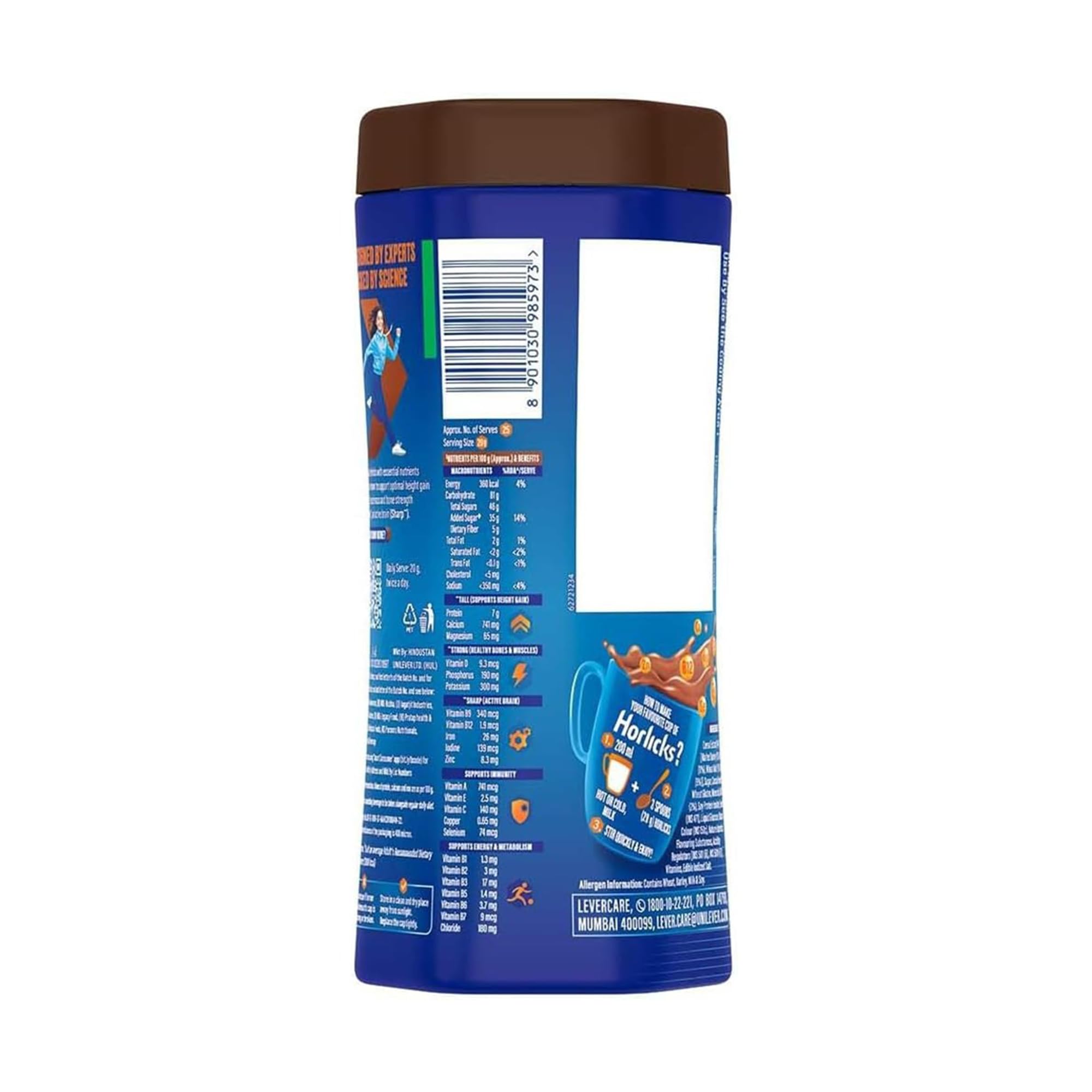 Horlicks Chocolate Malt Drink Powder 400g – Made in UK - Creamy & Delicious Chocolate Flavor, Easy to Prepare with Hot or Cold Milk