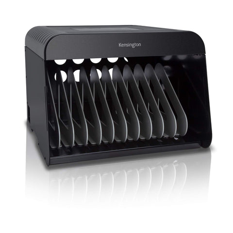 Kensington 12-Device Laptop & Tablet AC Charging Station for Up to 14 inch Laptops - Metal Storage Cart for Chromebook, Surface Pro, MacBook, iPad, with Cord Organizer & 12 Outlets, K62878NA
