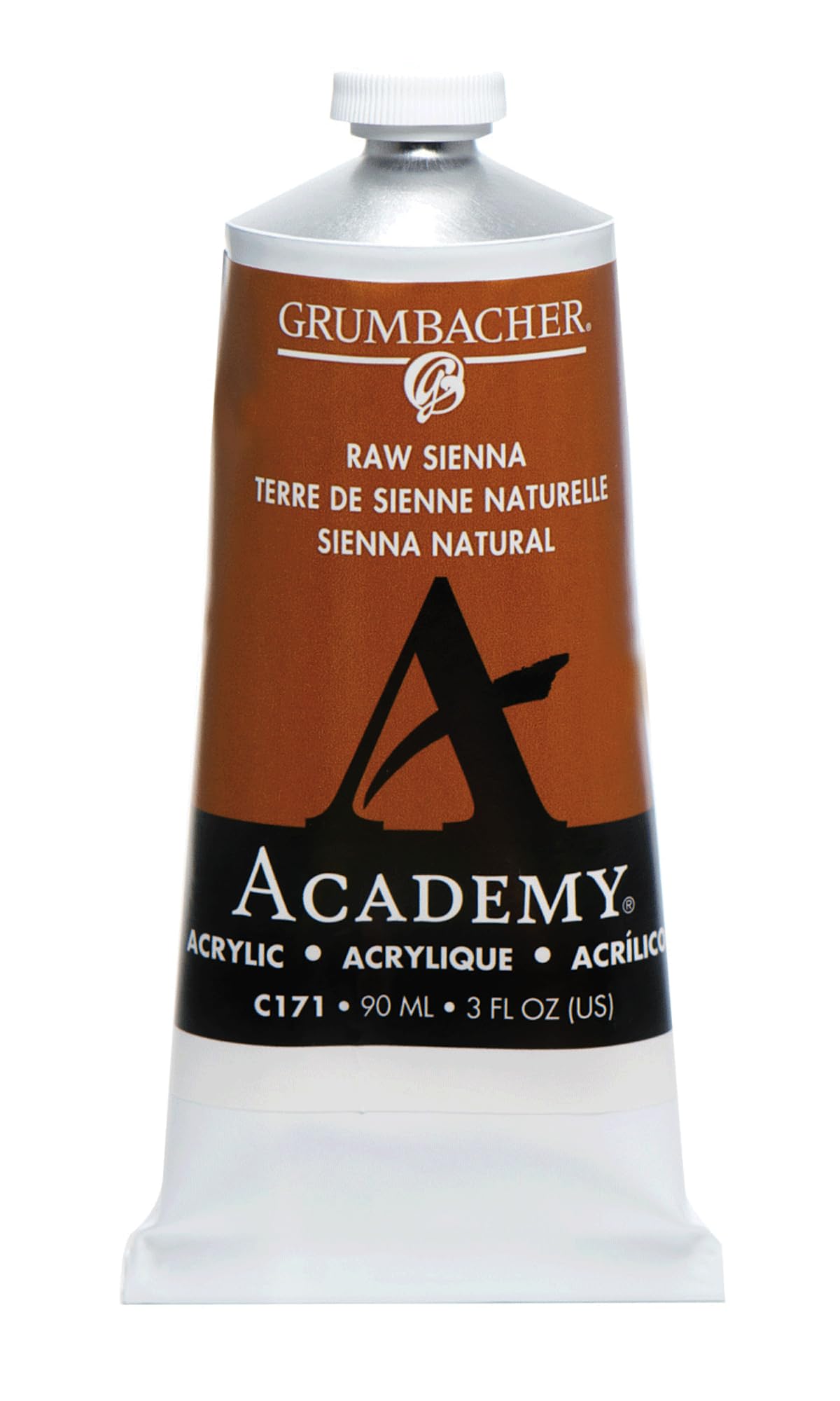 Grumbacher 90-ml Metal Tube Academy Acrylic Paint, Gloss, Raw Sienna, 3 Fl Oz (Pack of 1)