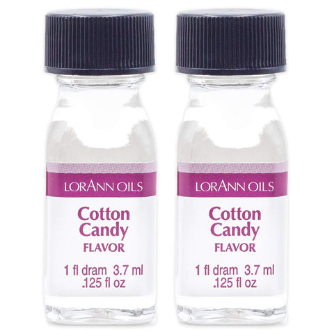 LorAnn Oils Super Strength Flavoring - Used For Candy Making, Flavoring, Baking, Hard Candy, & Flavor Oils - Bold, Natural Flavors 4X Stronger Than Extracts - Cotton Candy, Pack of 2, 0.125 fl oz