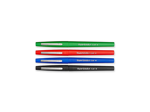 Paper Mate® Flair® Porous-Point Pens, Medium Point, 1.0 mm, Assorted Ink Colors, Pack Of 4 Pens
