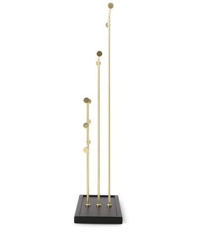 Umbra Trigem Tiered Tabletop Jewelry Organizer Freestanding Hanging Necklace, Earring and Bracelet Display, 5, Black/Brass