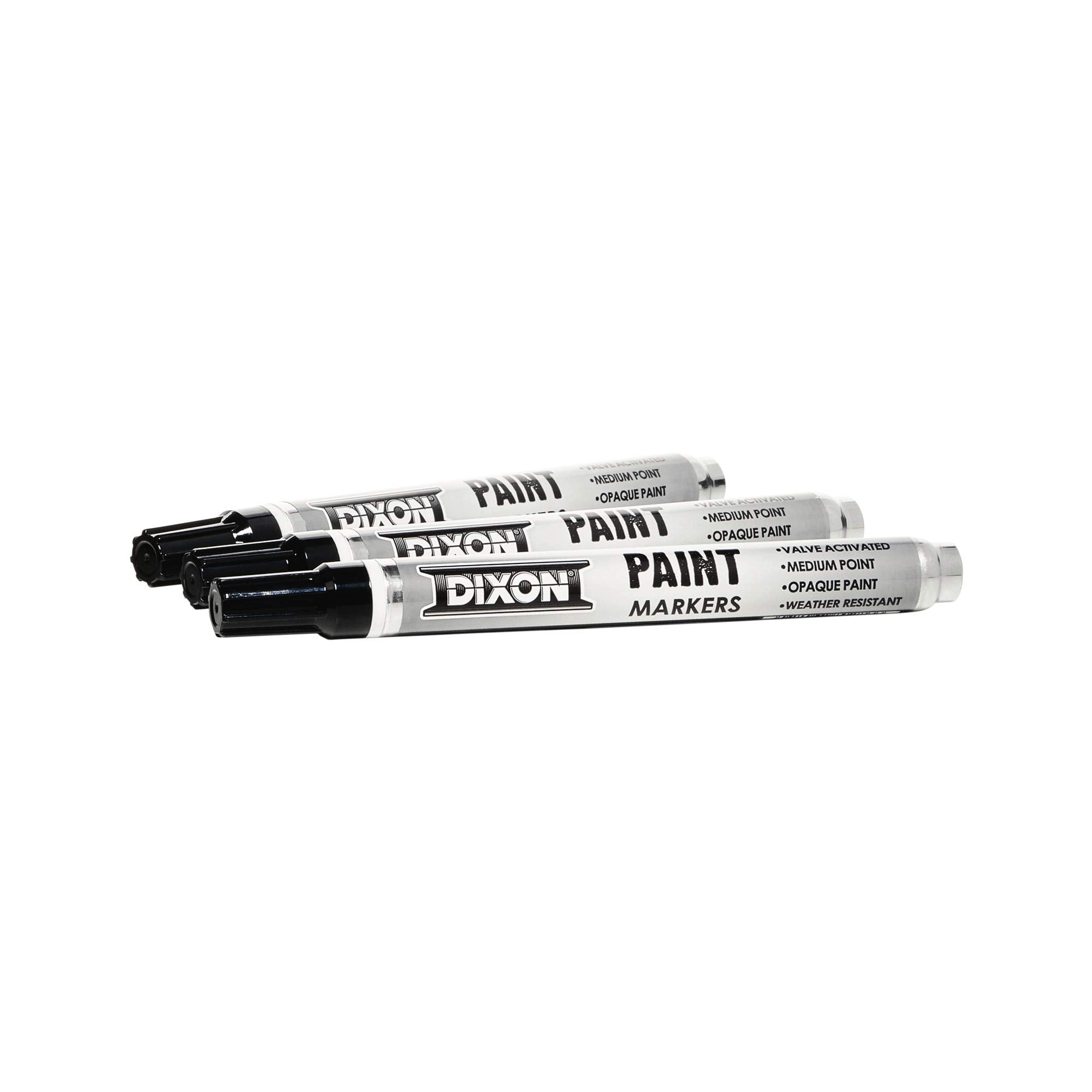 DIXON Industrial Paint Markers, Medium Tip, Box of 12 Markers, Black (80227)