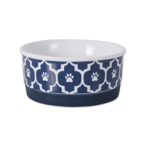 Bone Dry Lattice Collection Pet Bowl & Canister, Small Set, 4.25x2", Nautical Blue, 2 Count