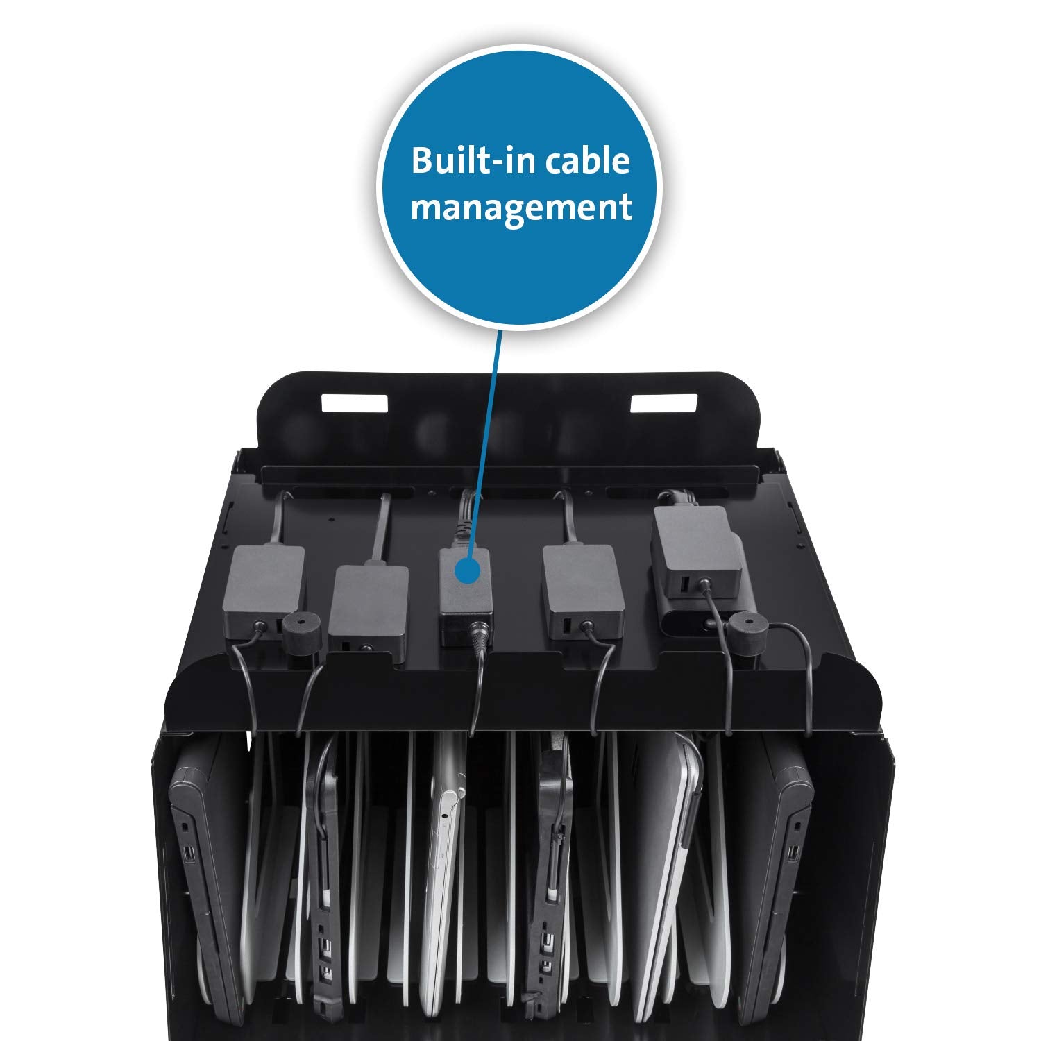 Kensington 12-Device Laptop & Tablet AC Charging Station for Up to 14 inch Laptops - Metal Storage Cart for Chromebook, Surface Pro, MacBook, iPad, with Cord Organizer & 12 Outlets, K62878NA