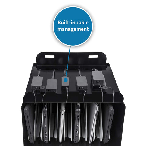 Kensington 12-Device Laptop & Tablet AC Charging Station for Up to 14 inch Laptops - Metal Storage Cart for Chromebook, Surface Pro, MacBook, iPad, with Cord Organizer & 12 Outlets, K62878NA