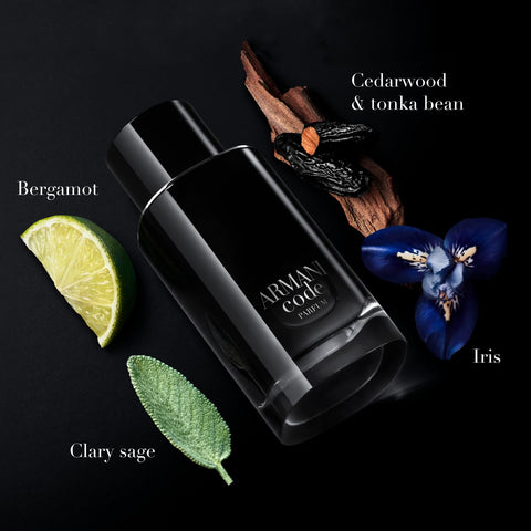 Armani Beauty – Code – Parfum – Cologne for Men – Fresh & Aromatic Men’s Fragrance – Bergamot, Clary Sage, Tonka Bean Notes - 4.2 Fl Oz