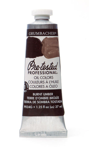Grumbacher Pre-Tested Oil Paint, 37ml/1.25 Ounce, Burnt Umber (P024G)