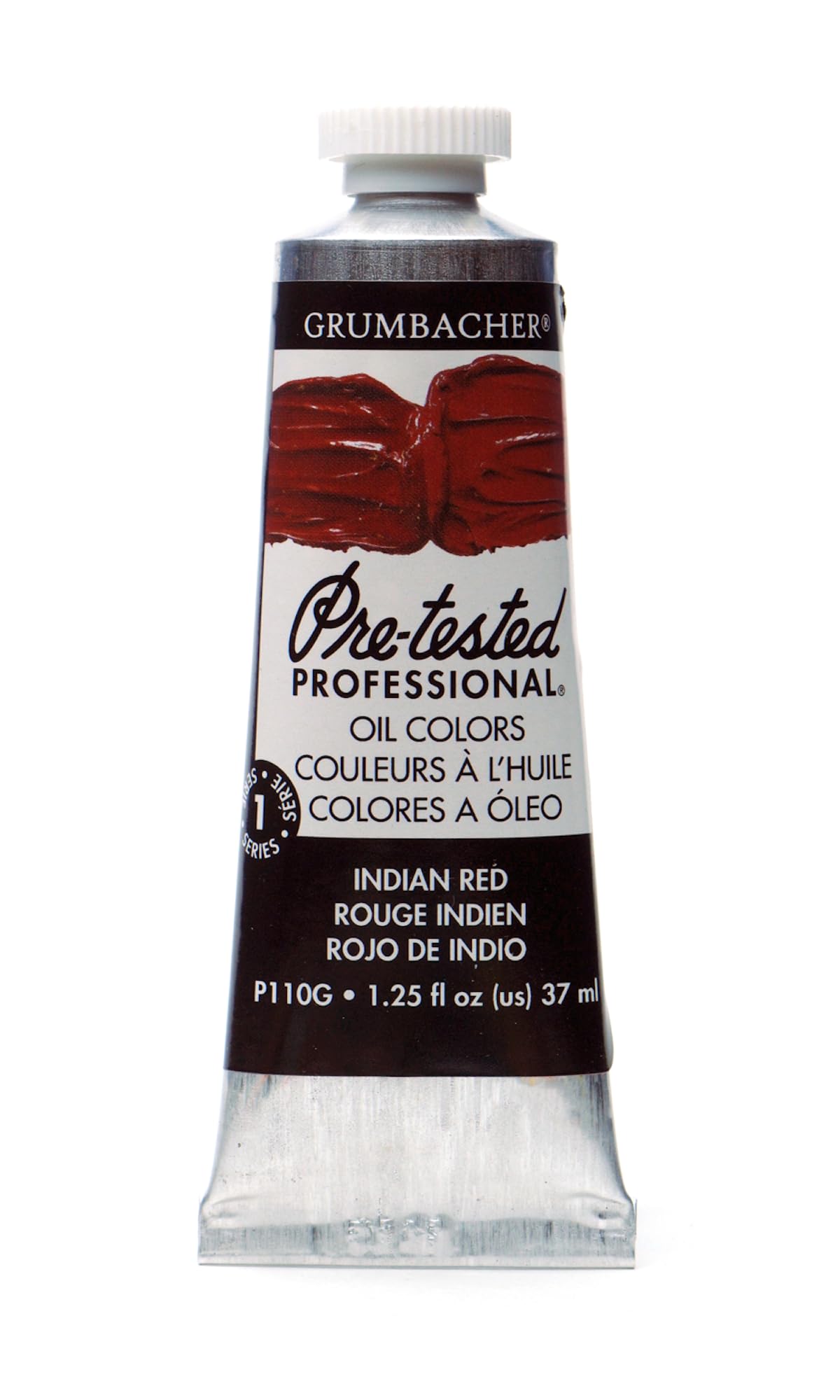 Grumbacher Pre-Tested Oil Paint, 37ml/1.25 Ounce, Indian Red (P110G)